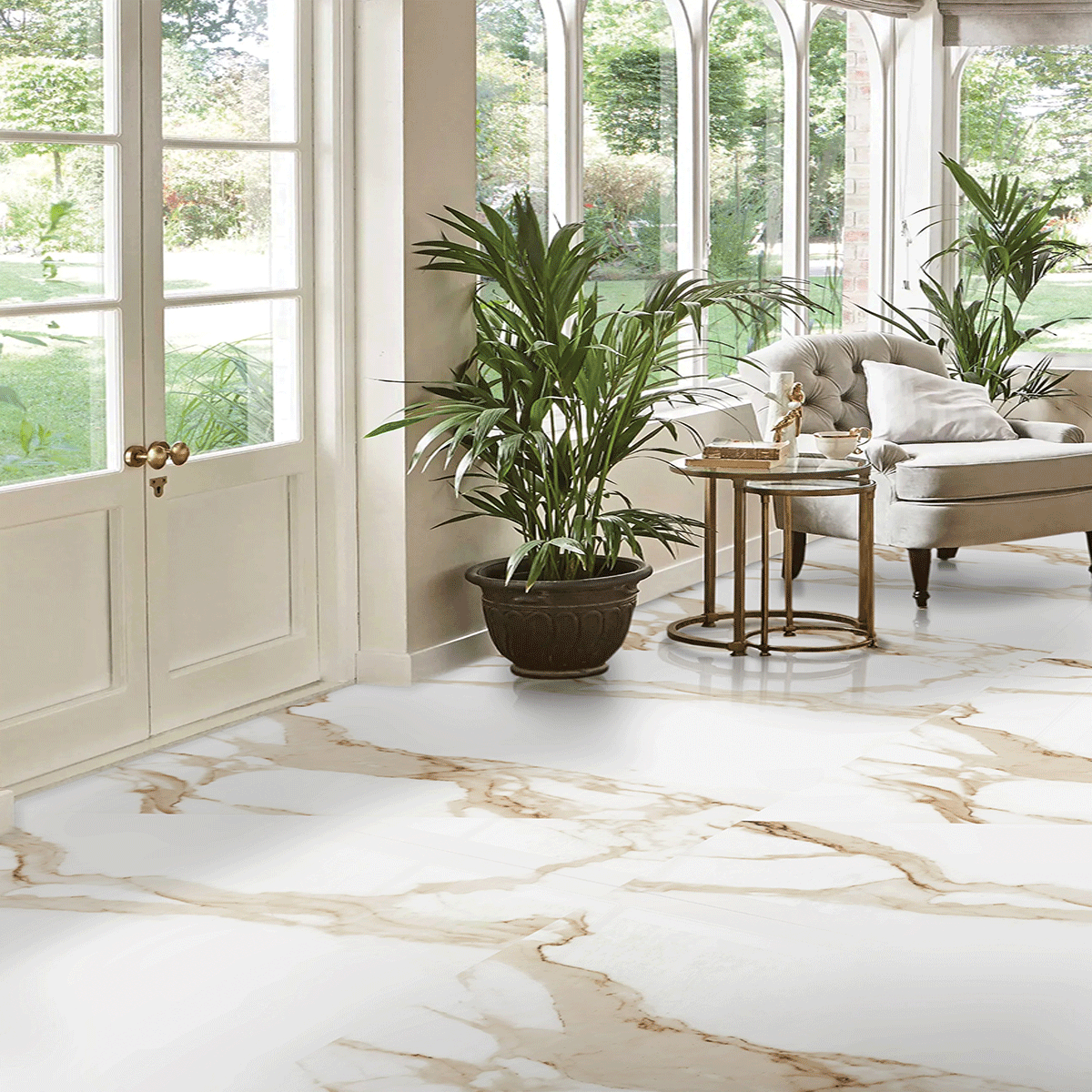 Rigato Brown effetto marmo beige e brown